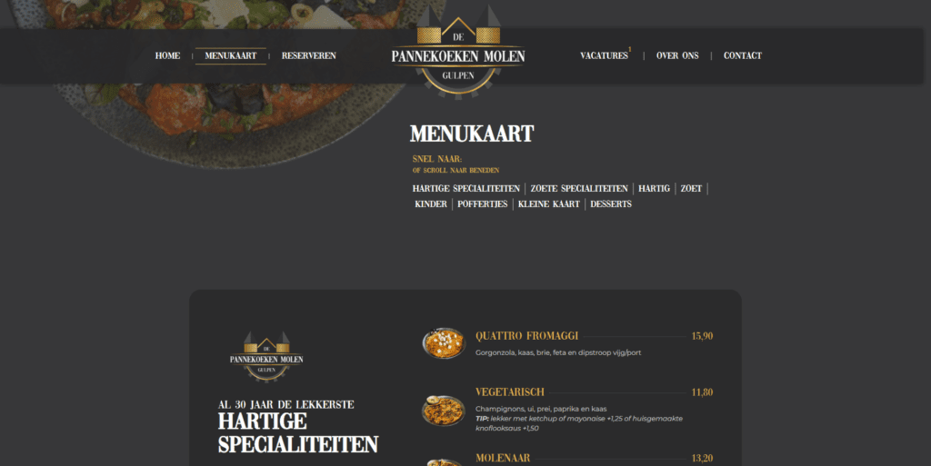 depannekoekenmolen-menukaart